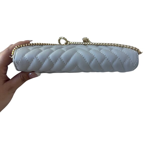 New with Tags Zara Silver Gold Robe Chain Quilted Crossbody Wallet Purse HandBag - Picture 6 of 10